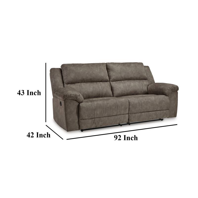 Larson Manual Reclining Oversize Sofa, Brown Faux Leather, 92 Inch