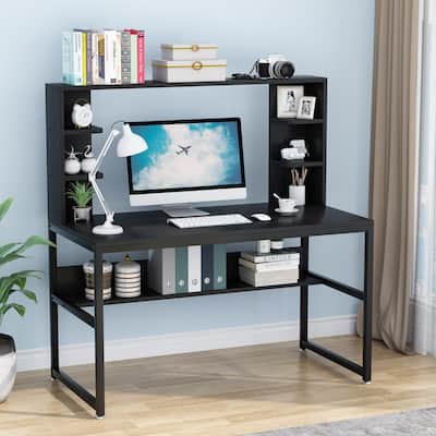 Computer Desk with Hutch, Bookshelf, Home Study Writing Table
