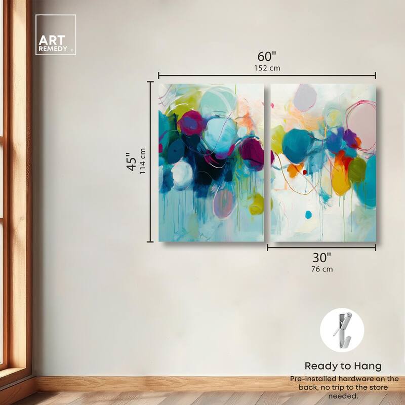 Expressive Flow I Canvas Set of 2 by Art Remedy, Gallery Wrapped