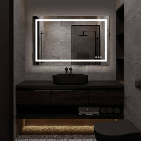 Smart Backlit LED Illuminated Fog-Free Vanity Mirror With Light And Dimmer