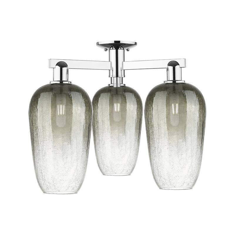 Innovations Lighting Downtown Urban - Brookhaven Flute - 3 Light 25" Semi-Flush Mount