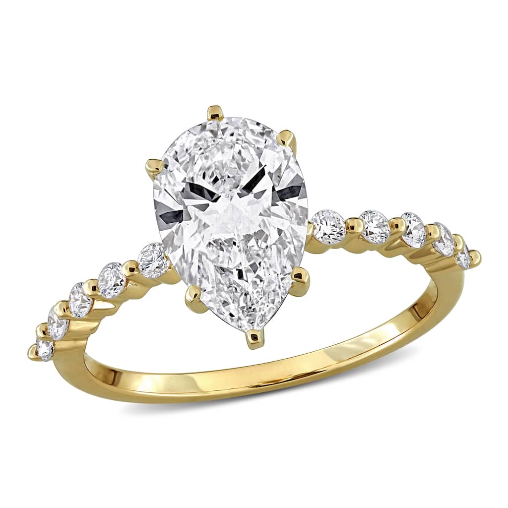 Miadora 2 1/4ct TDW Lab-Grown Diamond Engagement Ring - Round or Pear Cut