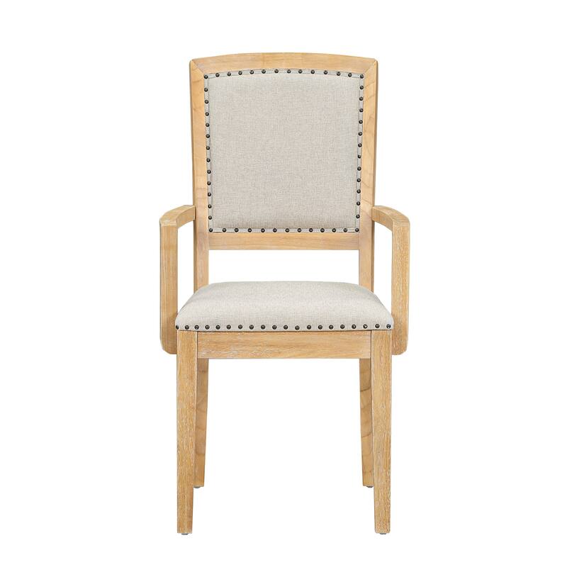 9 Pcs Dining Table and Chair Set, Extendable Dining Table Set with 6 Upholstered Armless Dining Chairs and 2 Padded Arm Chairs