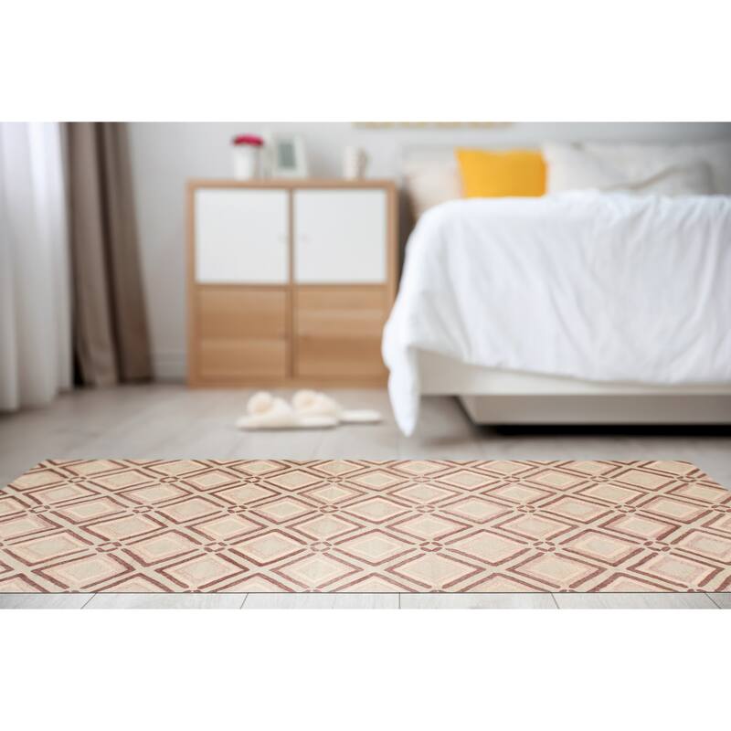Purple Contemporary Geometric Raga Area Rug - 5' x 8'