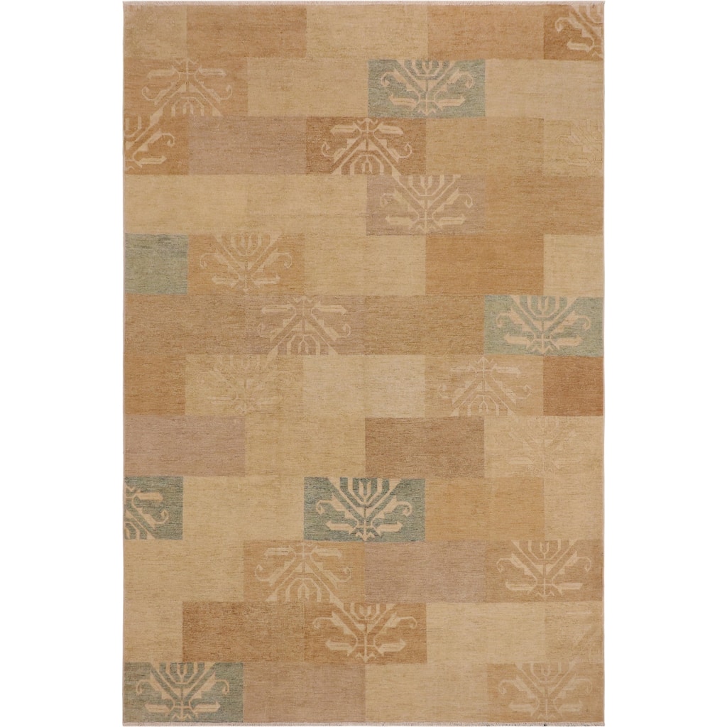 Rustic Bohemian Ri Gabbeh Hand Knotted Wool Area Rug