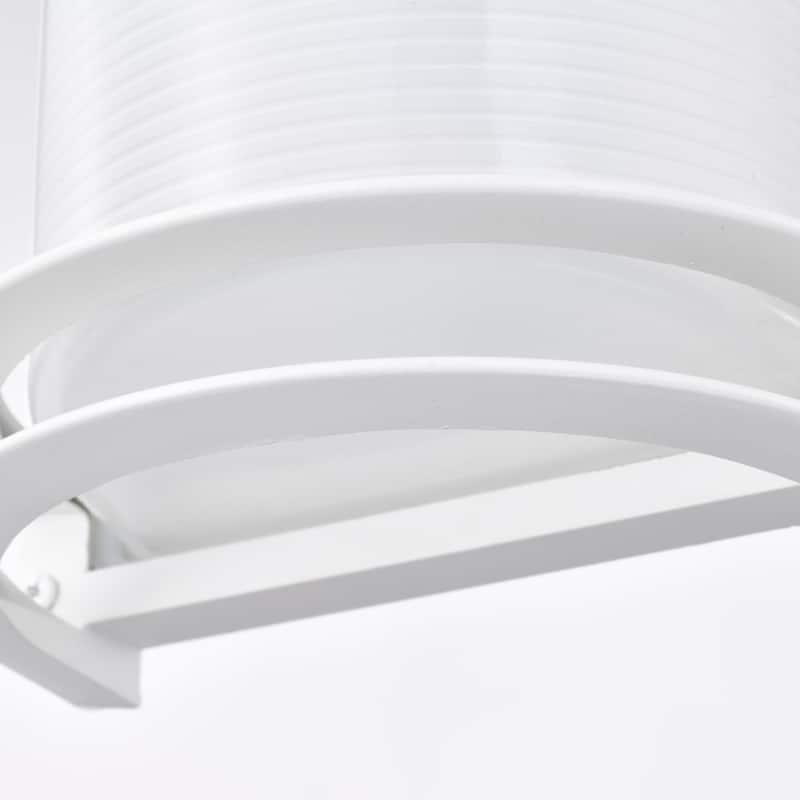 LED Rectangular Bulk Head Fixture White Finish with White Glass