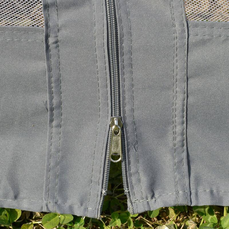 12' x 12' Patio Dome Gazebo Canopy Shelter with Double Roof, Curtains