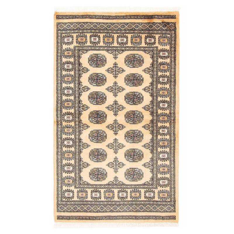 ECARPETGALLERY Hand-knotted Peshawar Bokhara Beige Wool Rug - 3'1 x 5'4 - 3'1 x 5'4 - Beige