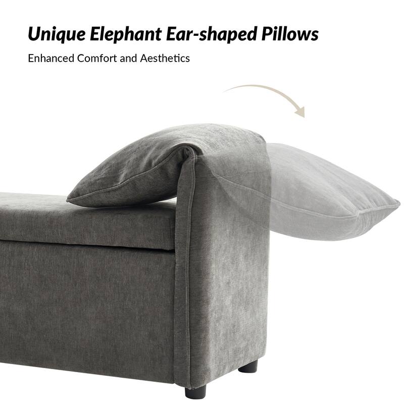 Aurelia Modern 61" Wide Storage Bench with Pillows by HULALA HOME