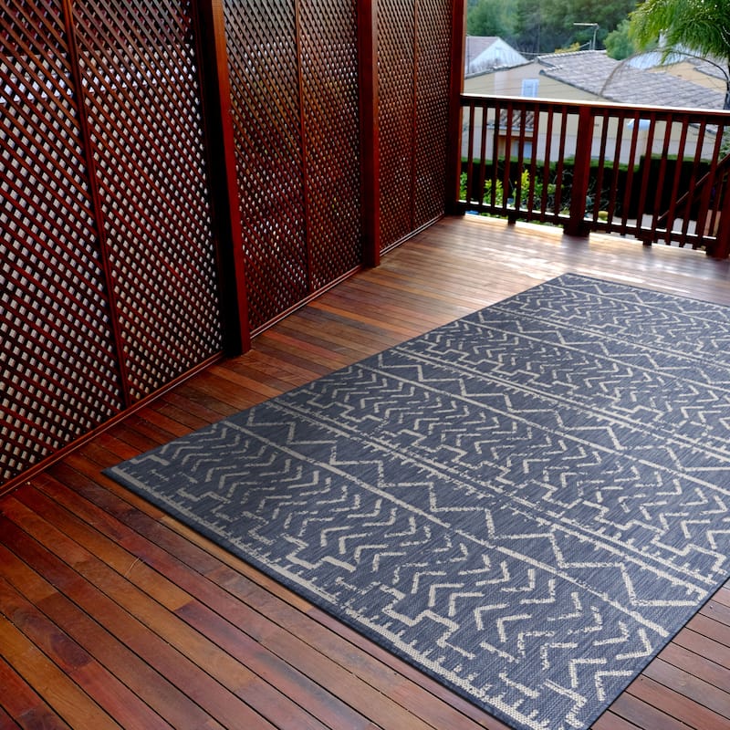 Beverly Rug Blue Trellis Indoor Outdoor Area Rug