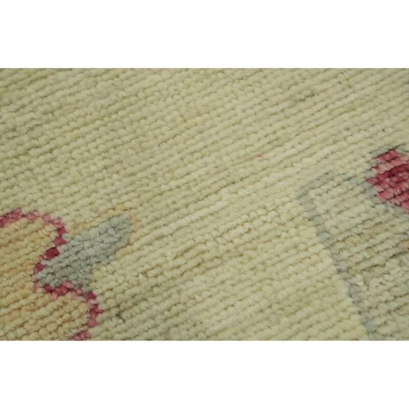 Handmade Wool Oushak Turkish Area Rug, Medallion Geometric Carpet - 11' 9'' X 9' 2''