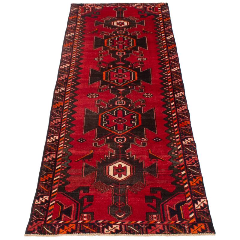 ECARPETGALLERY Hand-knotted Anadol Red Wool Rug - 3'4 x 9'10