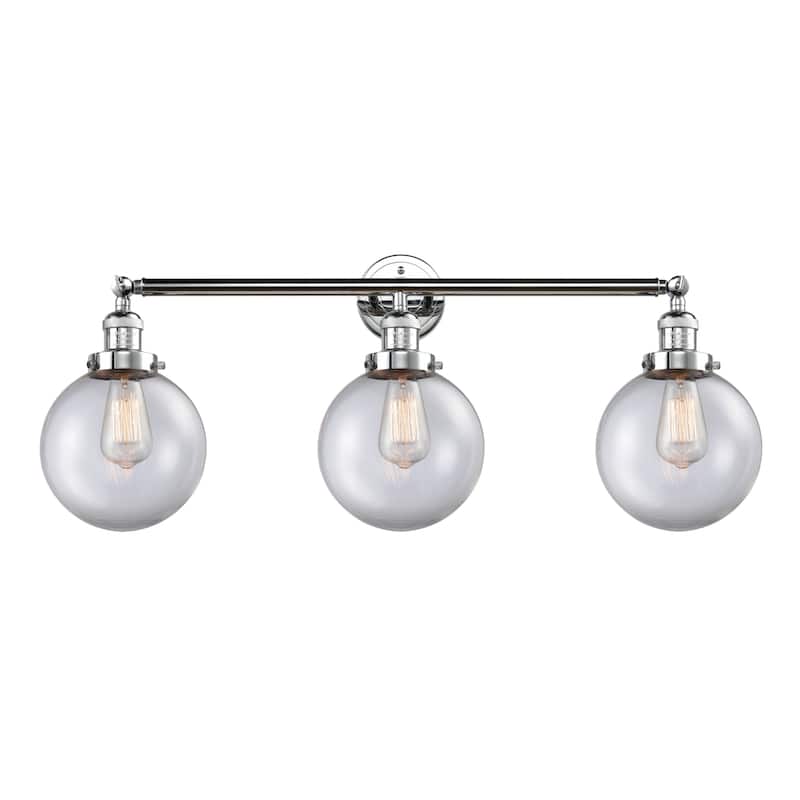 Innovations Lighting Beacon 3 Light 32" Wide Bathroom Vanity Light - Polished Chrome / Clear