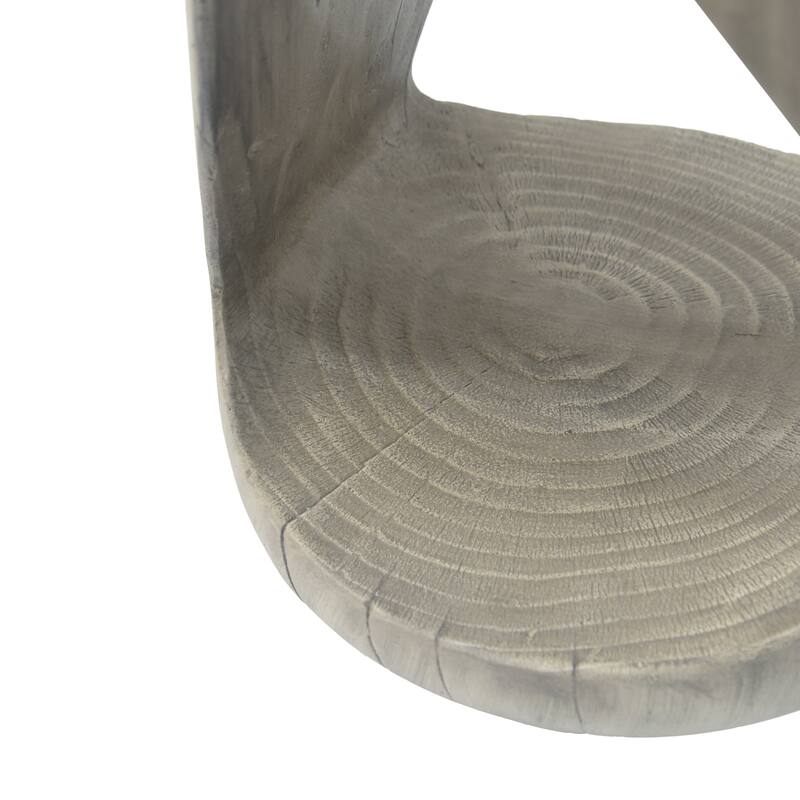 Hollow Round Table-Shape Side Table,Wood-Like Texture