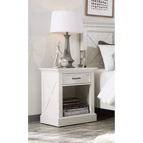 Homestyles Seaside Lodge Off-White Nightstand with Drawer, 22"W