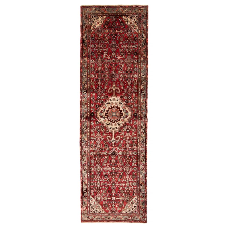 ECARPETGALLERY Hand-knotted Andelz Red Wool Rug - 3' 2" x 10' - Red - 3' 2" x 10' - Runner