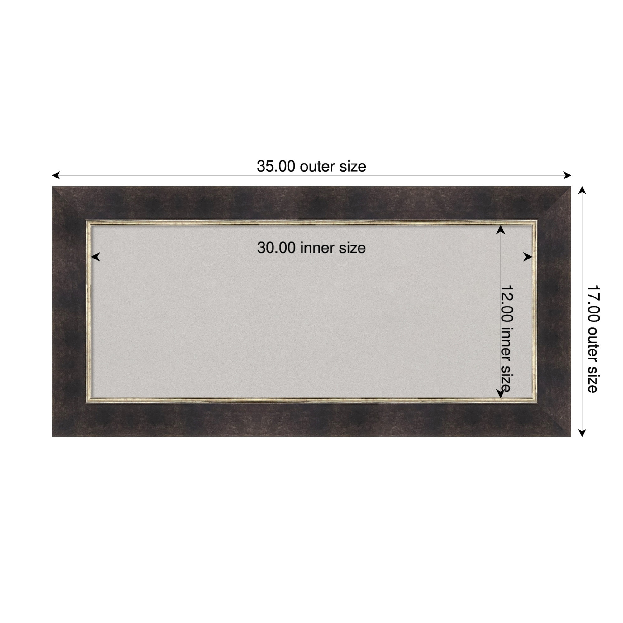 Odin Antique Bronze Wood Framed Cork Board - Bulletin Board, Organization Board, Pin Board