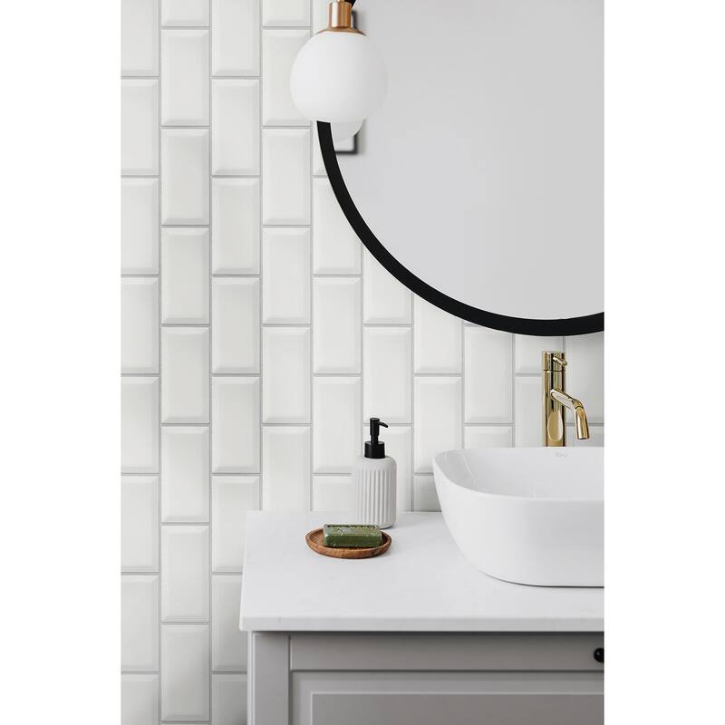 NextWall Large Subway Tile Peel and Stick Wallpaper - 20.5 in. W x 18 ft. L