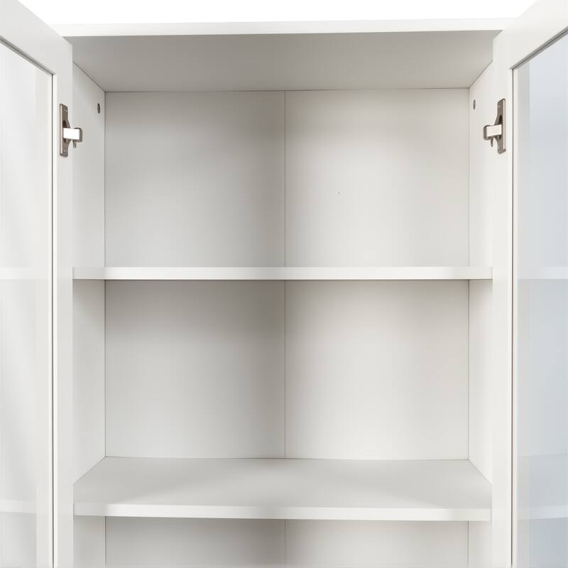 GDFStudio - Harry 70.87" Freestanding Multi-Function Pantry Cabinet with Pull-Out Shelves, Drawers & Microwave Stand