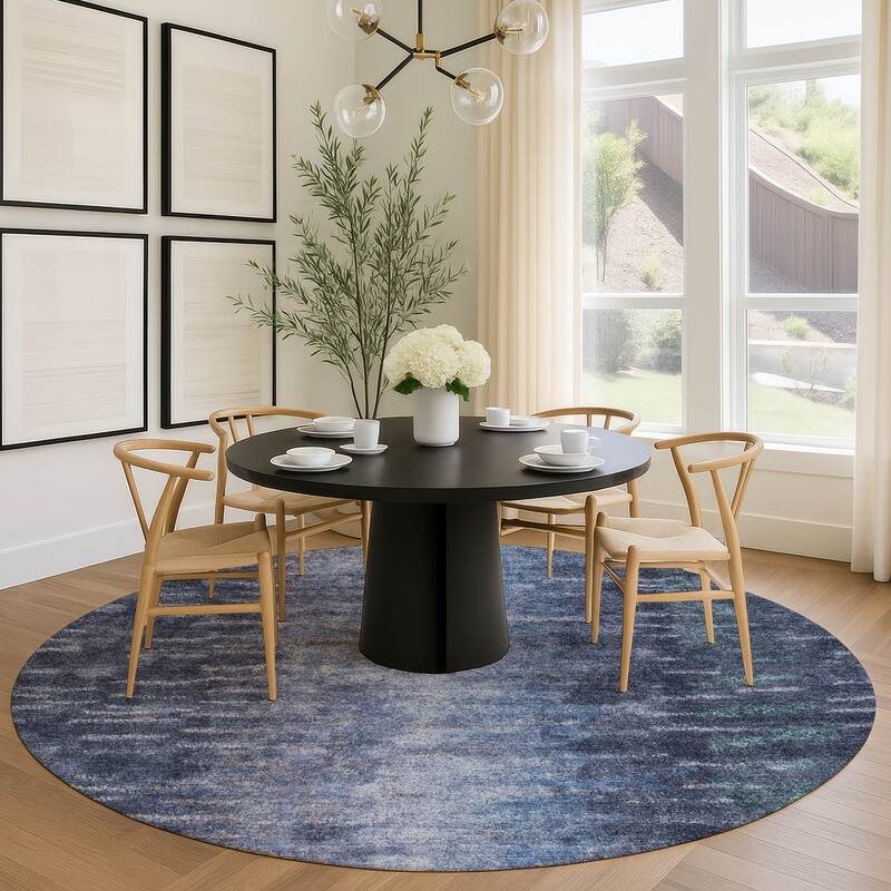 Machine Washable Indoor/ Outdoor Contemporary Ombre Chantille Rug
