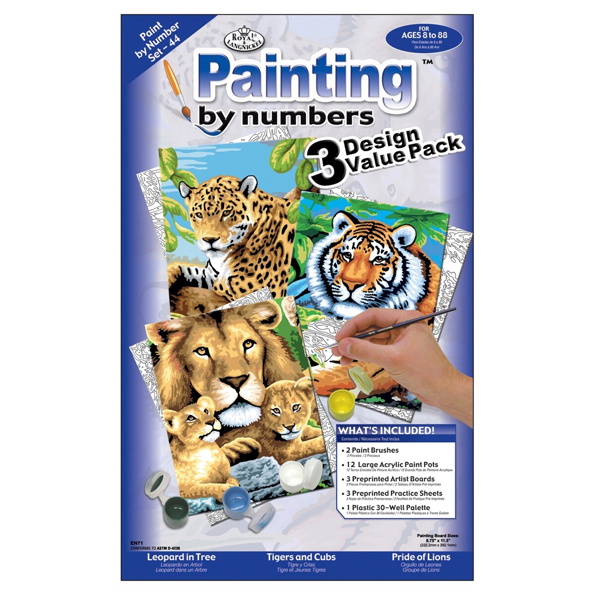 Shop Junior Small Paint By Number Kit 8 75 X11 75 3 Pkg Jungle C Jungle Cats Overstock 17196591