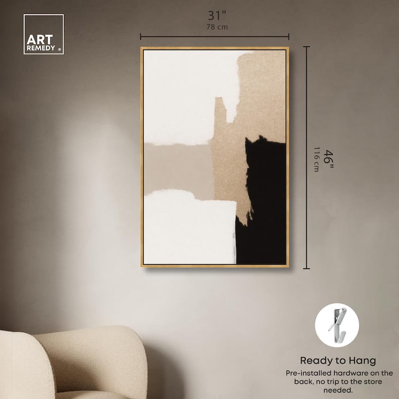 Beige and Black III Canvas by Art Remedy
