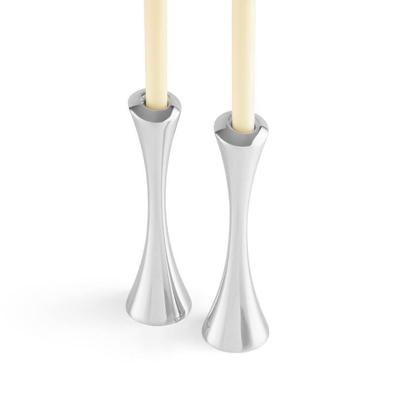 Nambe Aquila Candlesticks - 10" H
