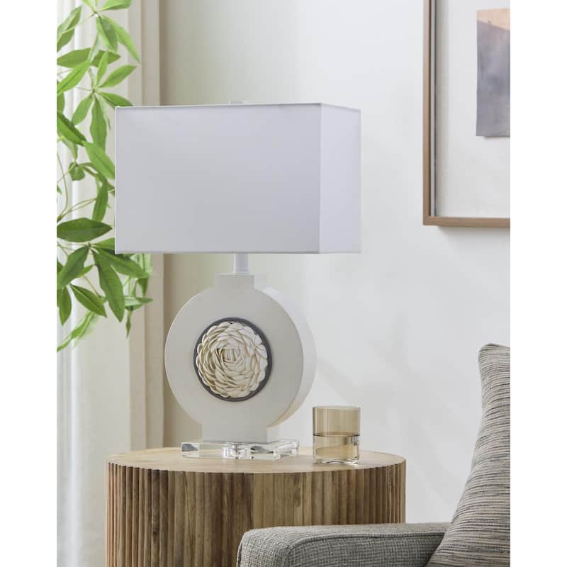 Livabliss Floralis Modern & Contemporary Accent Table Lamp - White