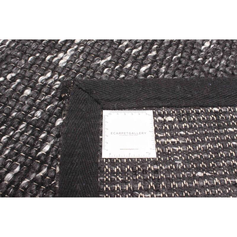 ECARPETGALLERY Braid weave Sienna Black Wool Rug - 5'2 x 7'6