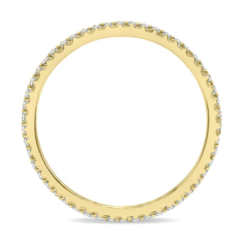1/2 Carat TW Double Row Diamond Eternity Band in 10K Yellow Gold