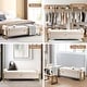 preview thumbnail 4 of 10, 66" Storage Bench for Bedroom End of Bed with Double Lids and Gold Legs