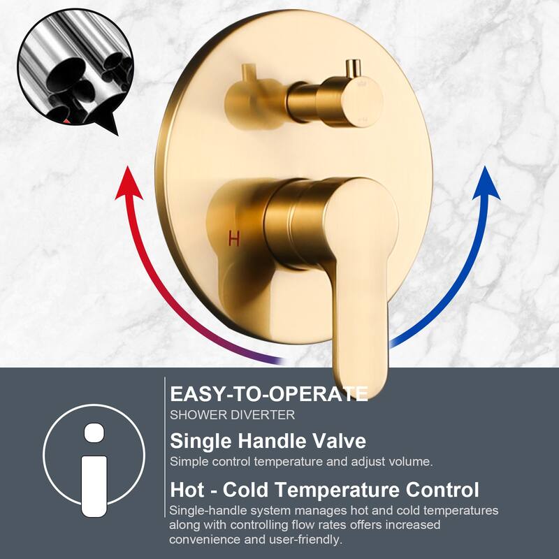 WOWOW Wall Mount 9-Spray Shower Faucet with Handshower
