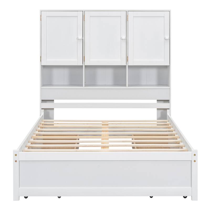 Harper&Bright Designs Platform Bed with Storage Headboard and 4 Drawers