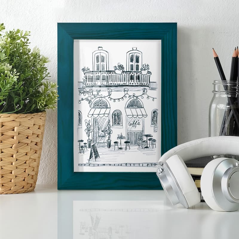 Italian Street Sketch II -Framed Print w/glass-Cherry Red