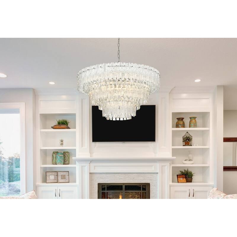 Elegant Lighting 1780D31 Emilia 10 Light 31" Wide Crystal Pendant