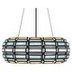 preview thumbnail 4 of 6, Shanghai 3-Light Matte Black Pendant with Multicolor Tiffany Glass