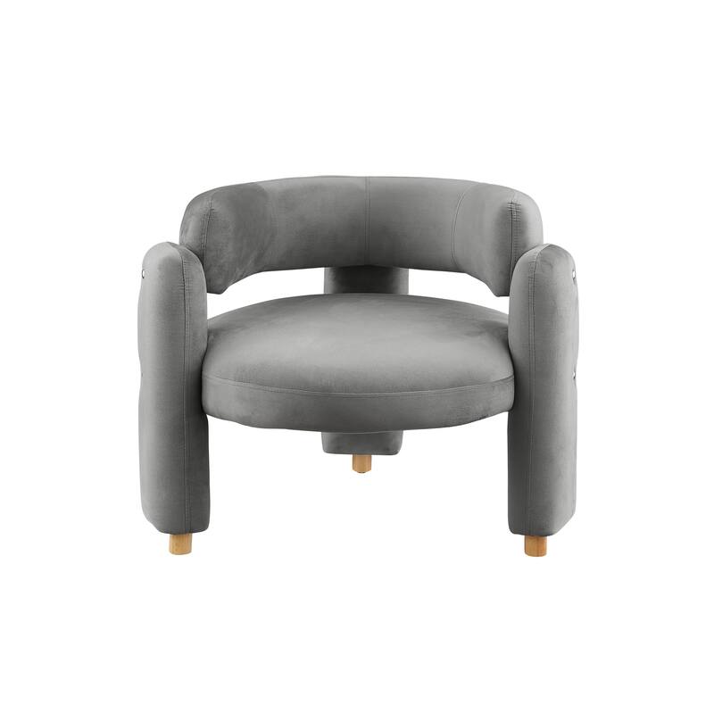 35.43" Accent Chair with Solid Wood Frame - Grey
