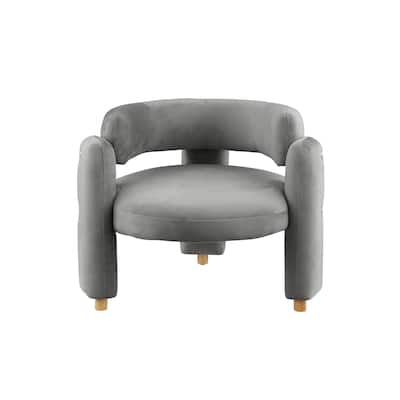 Modern Upholstered Accent Chair Armchair with Wooden Structure