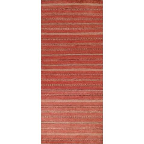 Striped Gabbeh Oriental Runner Rug Handmade Wool Carpet - 5'1" x 12'0"