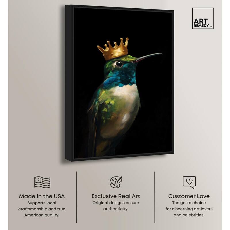 Crowned Azure Bird II Canvas by Art Remedy