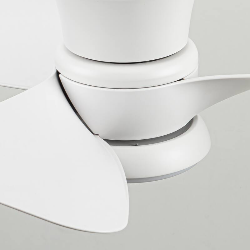 31-inch Modern Black Propeller Flush Mount Ceiling Fan with Light and Remote