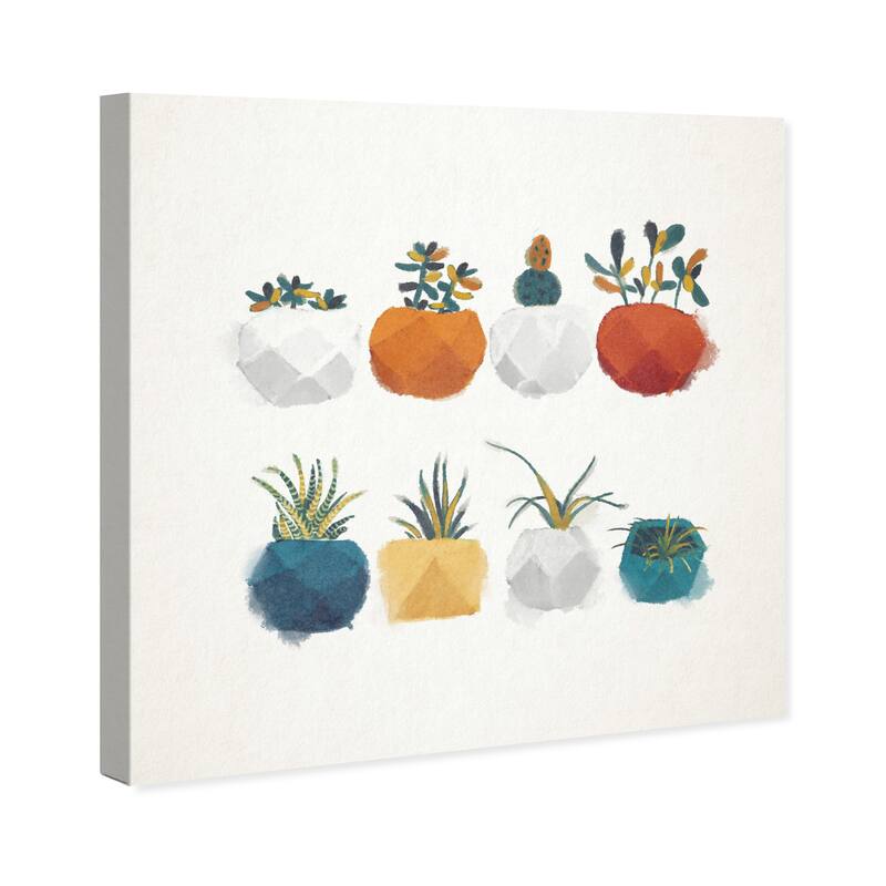 Wynwood Studio Canvas Floral and Botanical Succulicious Orange and Pumpkin Modern & Contemporary Wall Art Canvas Print