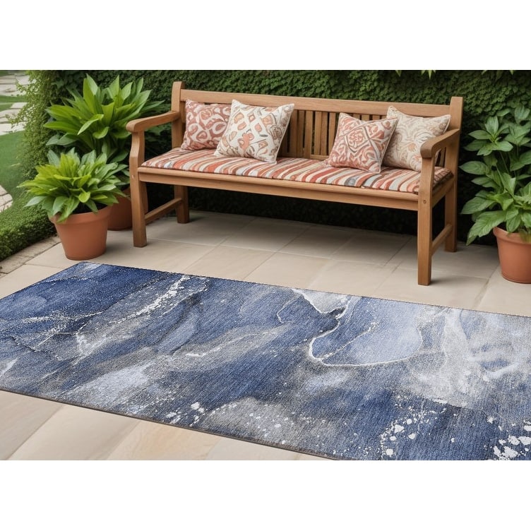 Alto Contemporary Abstract Weather Resistant Timeless Fusion Outdoor Rug