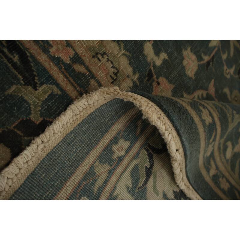 Hand Knotted Oriental 100% Wool Carpet Traditional All-Over Navy Blue & Blues Ziegler Area Rug - 12' 3'' X 10' 10''