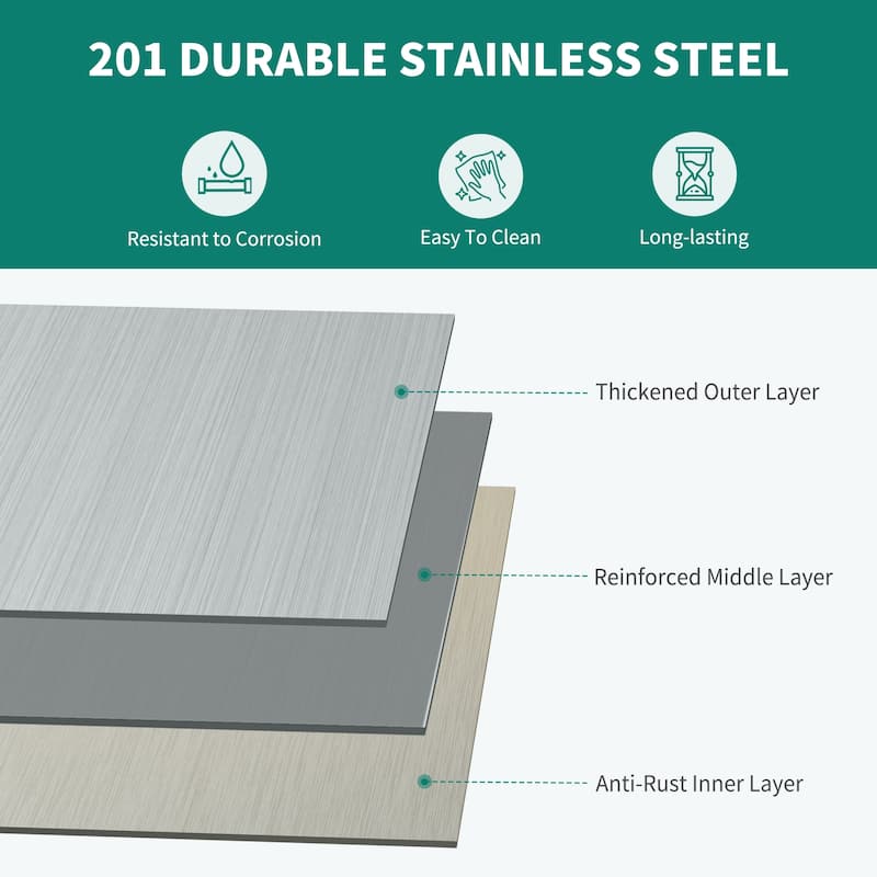 Stainless Steel Shelves, 60"*18"*60" 4 Tier Storage Shelf, Heavy Duty Shelving for Kitchen Garage Office Restaurant Warehouse
