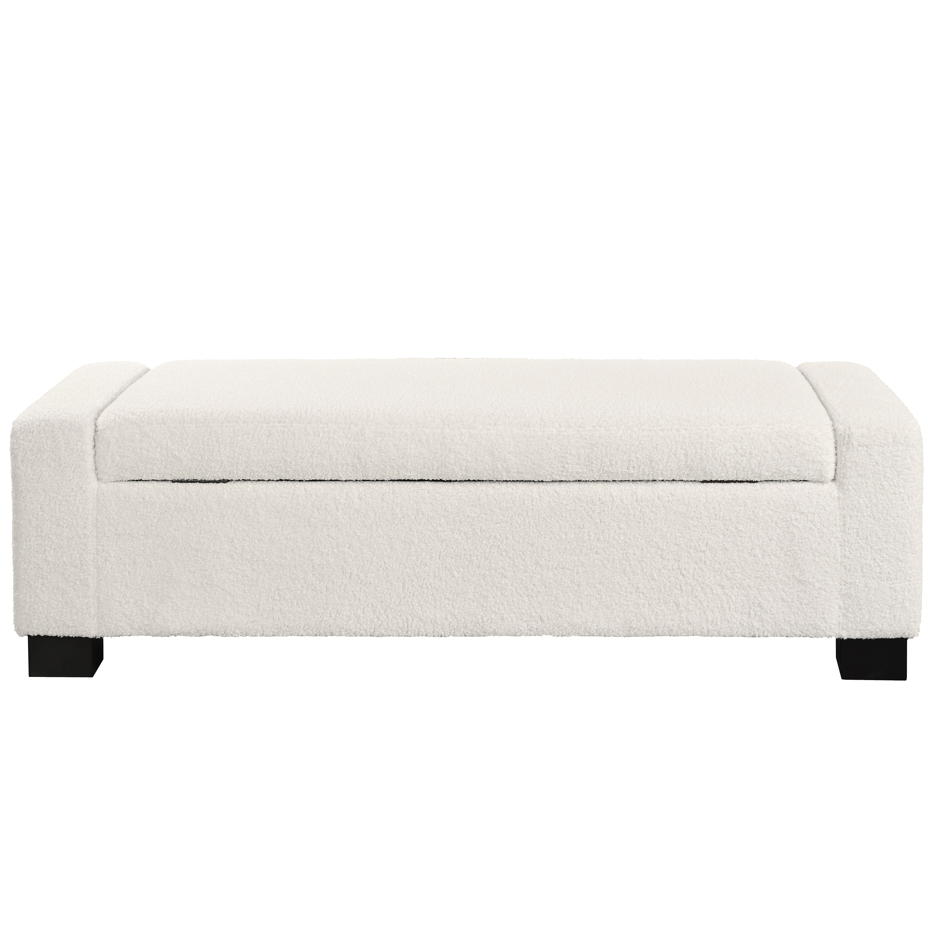 50" Ottoman Bench in Textured Fabric, Rectangular Design with Hinged Lid for Seating, Footrest, and Hidden Storage, Perfect for