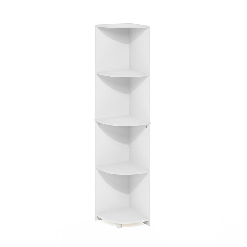 57.13 in. Tall White Wood 4-Shelf Bookcase