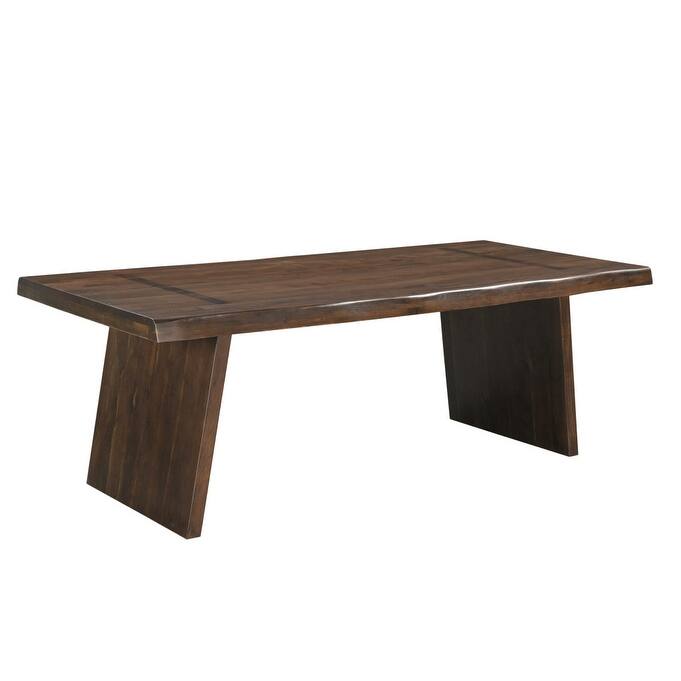 HomeRoots 86" Dark Brown Wood Live Edge Dining Table - 86.00 in. x 30.00 in. x 40.00 in.