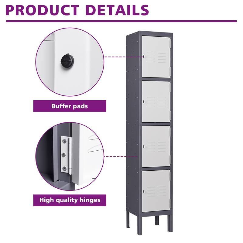 Metal Locker 4 Doors - N/A