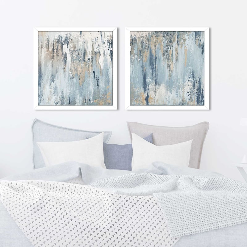 "Blue Illusion Square" Print on Acrylic Set of 2